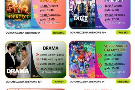 Repertuar kina na miesiąc kwiecień 2026