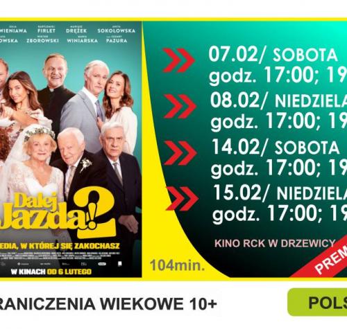 po lewej stronie plakat filmowy, po prawej terminy seansów