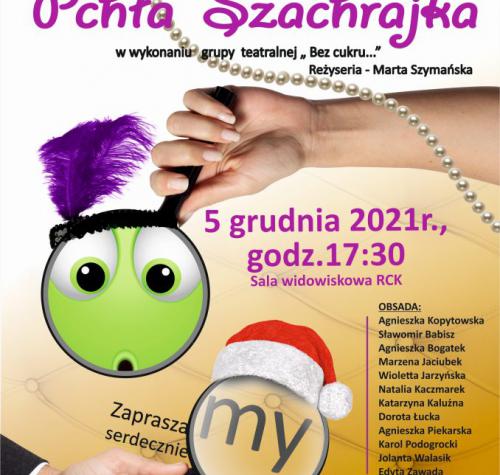 Plakat promujący spektakl "Pchła Szachrajka"