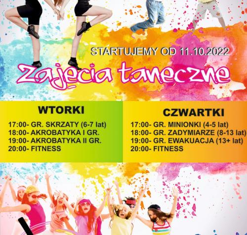 Plakat promujący zajęcia taneczne