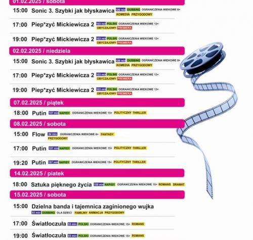 Repertuar kina na miesiąc Luty 2025