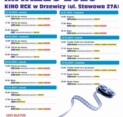 Repertuar kina na miesiąc Marzec 2025