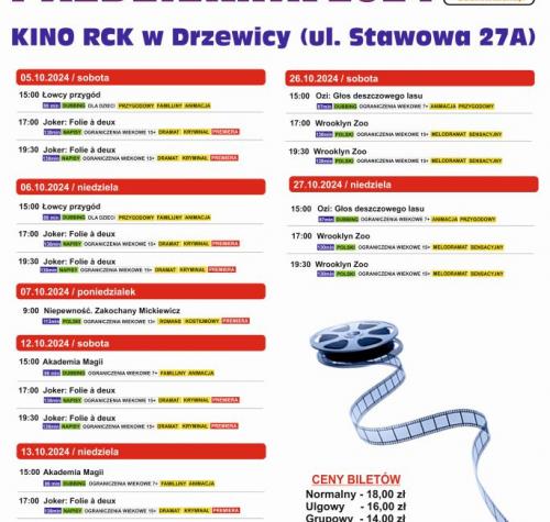 Repertuar kina na miesiąc październik 2024