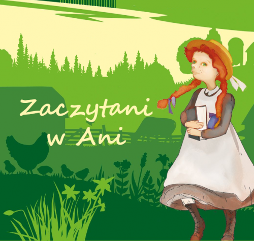 Ilustracja przedstawia główną bohaterkę quizu ,,Zaczytani w Ani” Anię Shirley na tle Zielonego Wzgórza. 