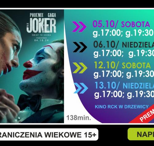 Po lewej stronie plakat filmowy, po prawej terminy wyświetleń