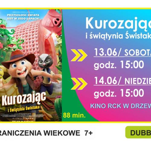 po lewej stronie plakat filmowy, po prawej terminy seansów