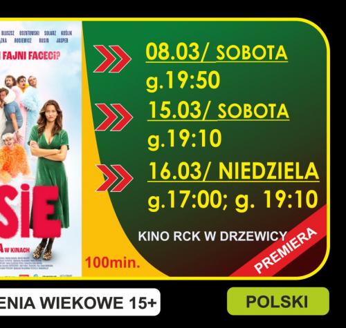 Po lewej stronie plakat filmowy, po prawej terminy wyświetleń