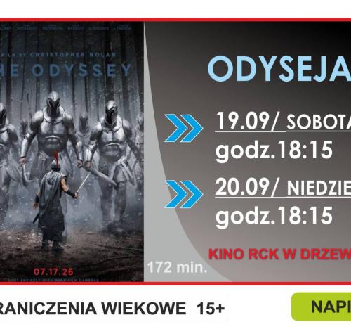po lewej stronie plakat filmowy, po prawej terminy seansów