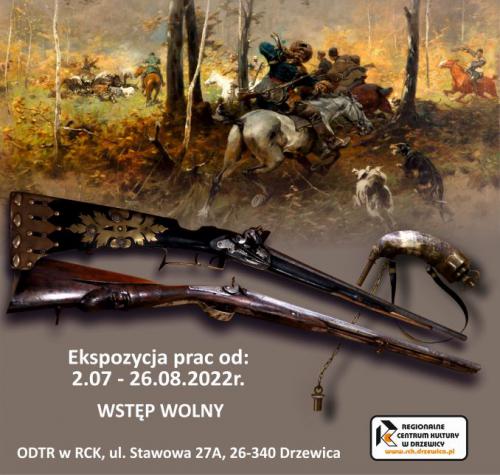 Plakat promujący wystawę Broń czarnoprochowa z przełomu XVIII i XIX w