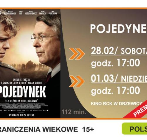 po lewej stronie plakat filmowy, po prawej terminy seansów