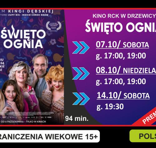 Po lewej stronie plakat filmowy, po prawej terminy wyświetlania.