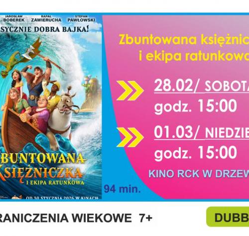 po lewej stronie plakat filmowy, po prawej terminy seansów