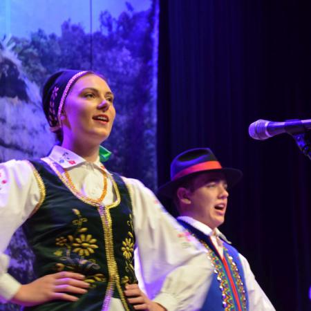 Kaszubski zespół Sierakowice podczas występu na festiwalu
