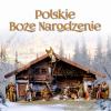 Plansza „Polskie Boże Narodzenie” zawiera zimowy widok, na którym widnieje szopka.